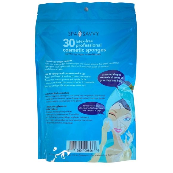 Spa Savvy Gift Pack 3 Razors 1 Hair Towel 30 Cosmetic Sponges Girls Gift Party - Picture 7 of 8